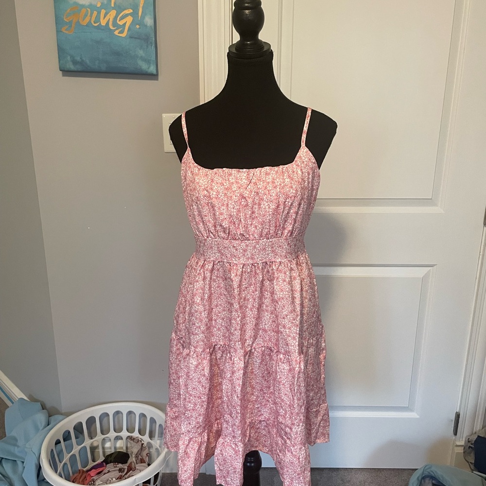 Chic Pink Floral Mini Dress